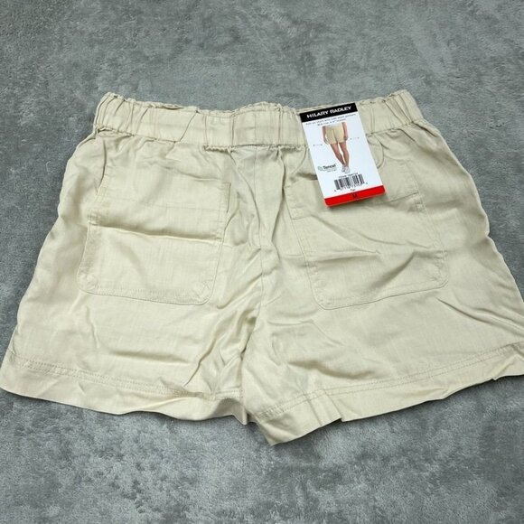 Hilary Radley Womens Tencel Pull-On Shorts Beige Size Medium a1536 - Picture 4 of 5